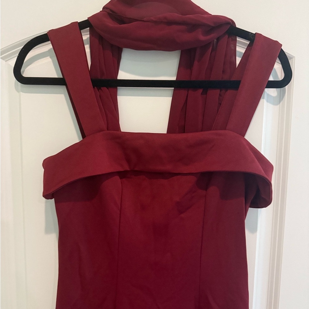 SHEIN Strapless Burgundy Dress